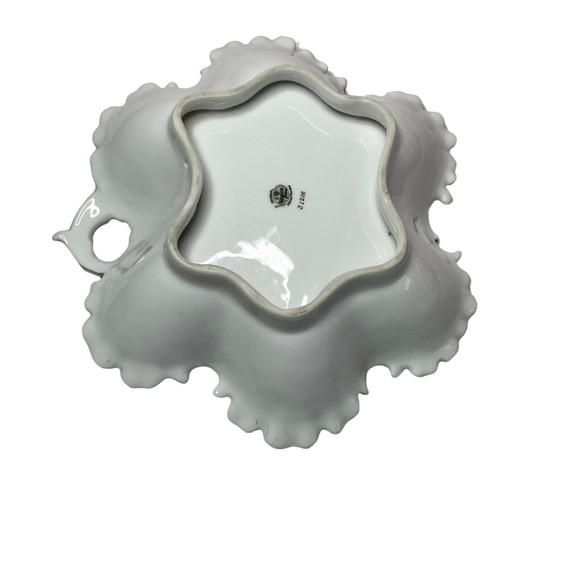 Napco China Gold Gilt Hand Painted Violet Floral Nappy Dish Candy - Picture 3 of 4